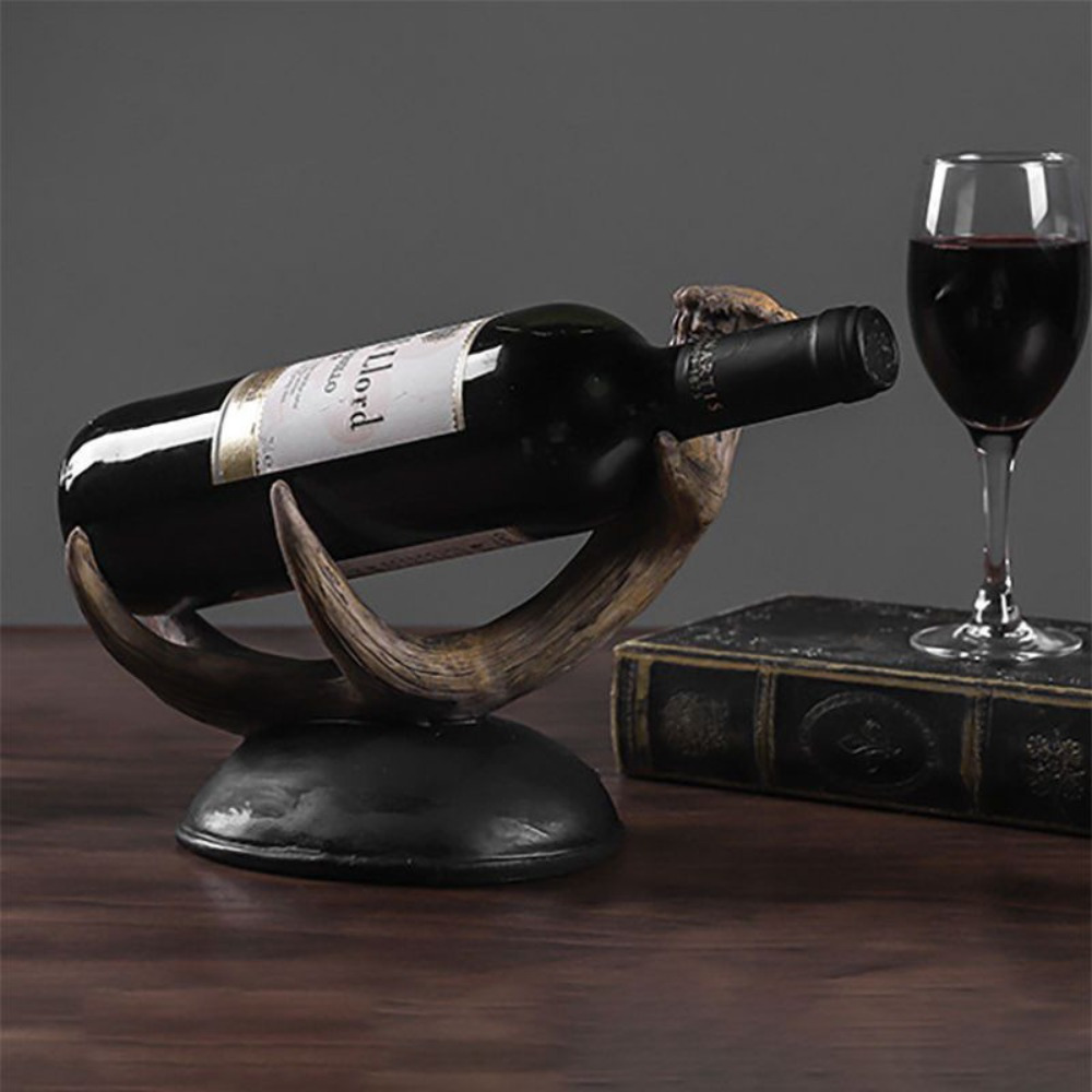 Home Bar Supplies - Resin Antler Tabletop Bottle Holder Elegant