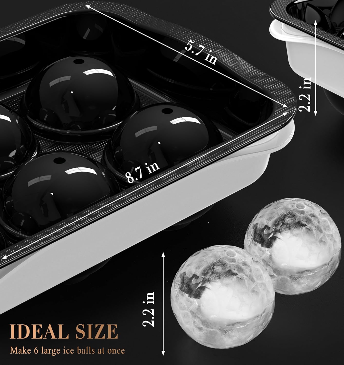 2.2 Inch Round Ice Cube Mold w - Ice Mold Sphere reseña y precio