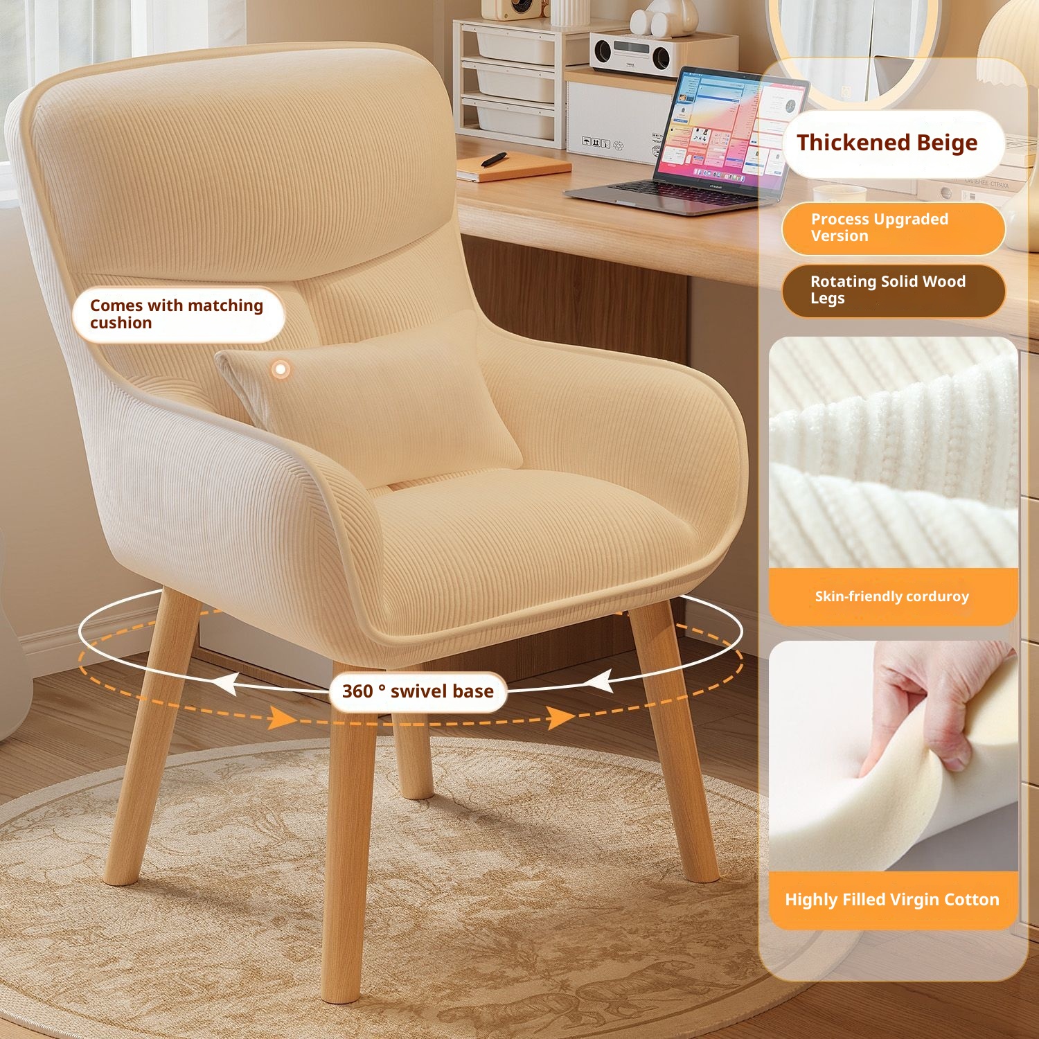 Bedroom chair, backrest makeup - Home Bargains reseña y precio