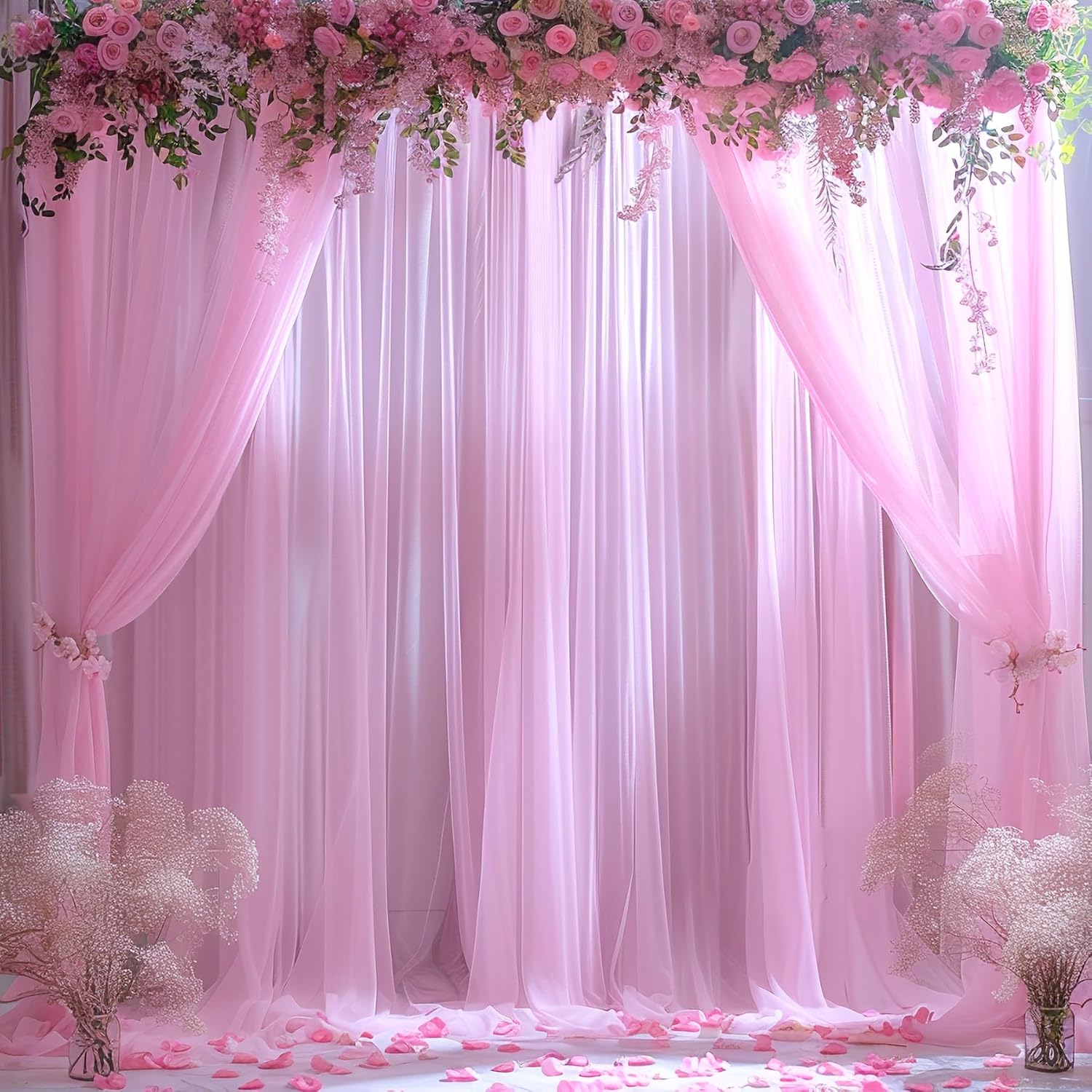 Pink Tulle Backdrop Curtain fo - Home Bargains reseña y precio
