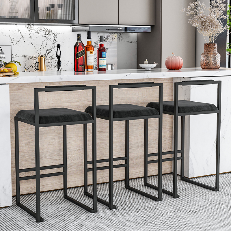 Nordic Velvet Black Bar Chairs - Home Bar Seating reseña y precio
