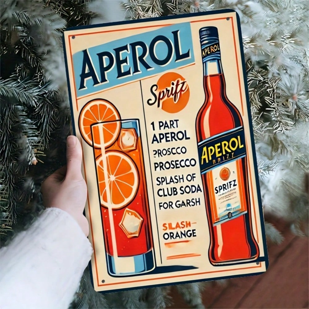 Vintage Aperol Spritz Metal Si - Home Bar And Kitchen reseña y precio