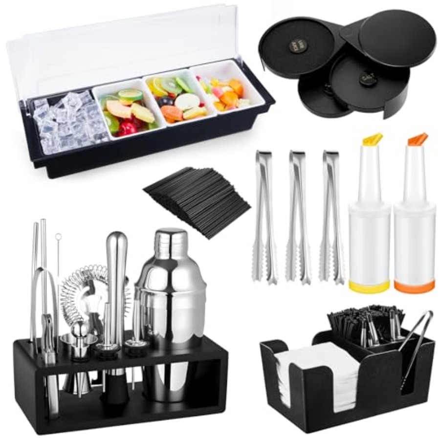 23 Pcs Bartender Supplies Kit  - Garnish Tray Set reseña y precio