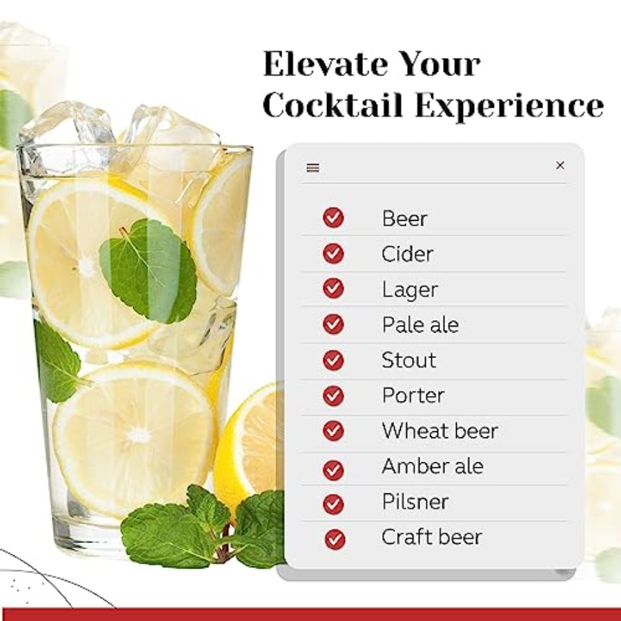 Bulk Classic Premium Beer Pint - Highball Glass Set reseña y precio