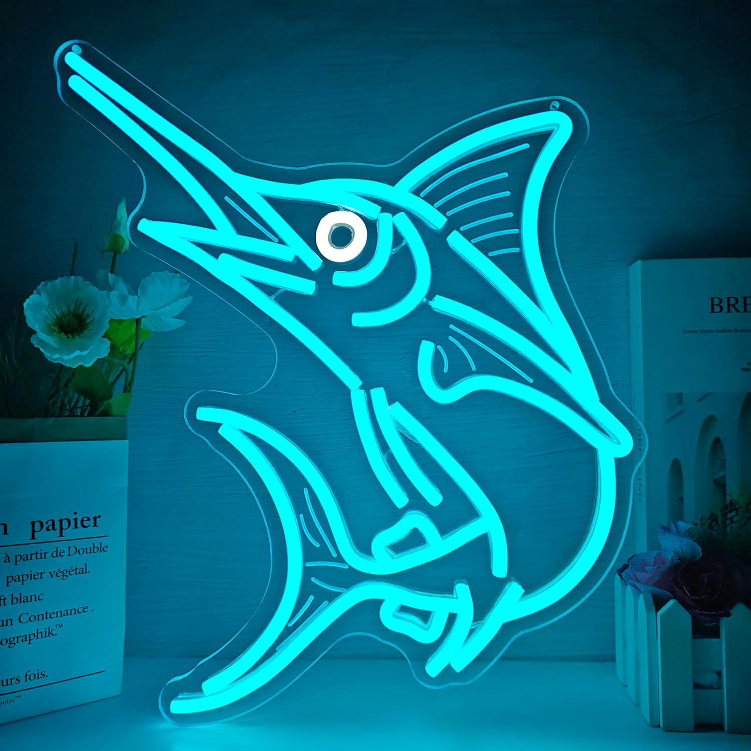 Marlin Fish Neon Sign Deep Sea - Home Bar Signs reseña y precio