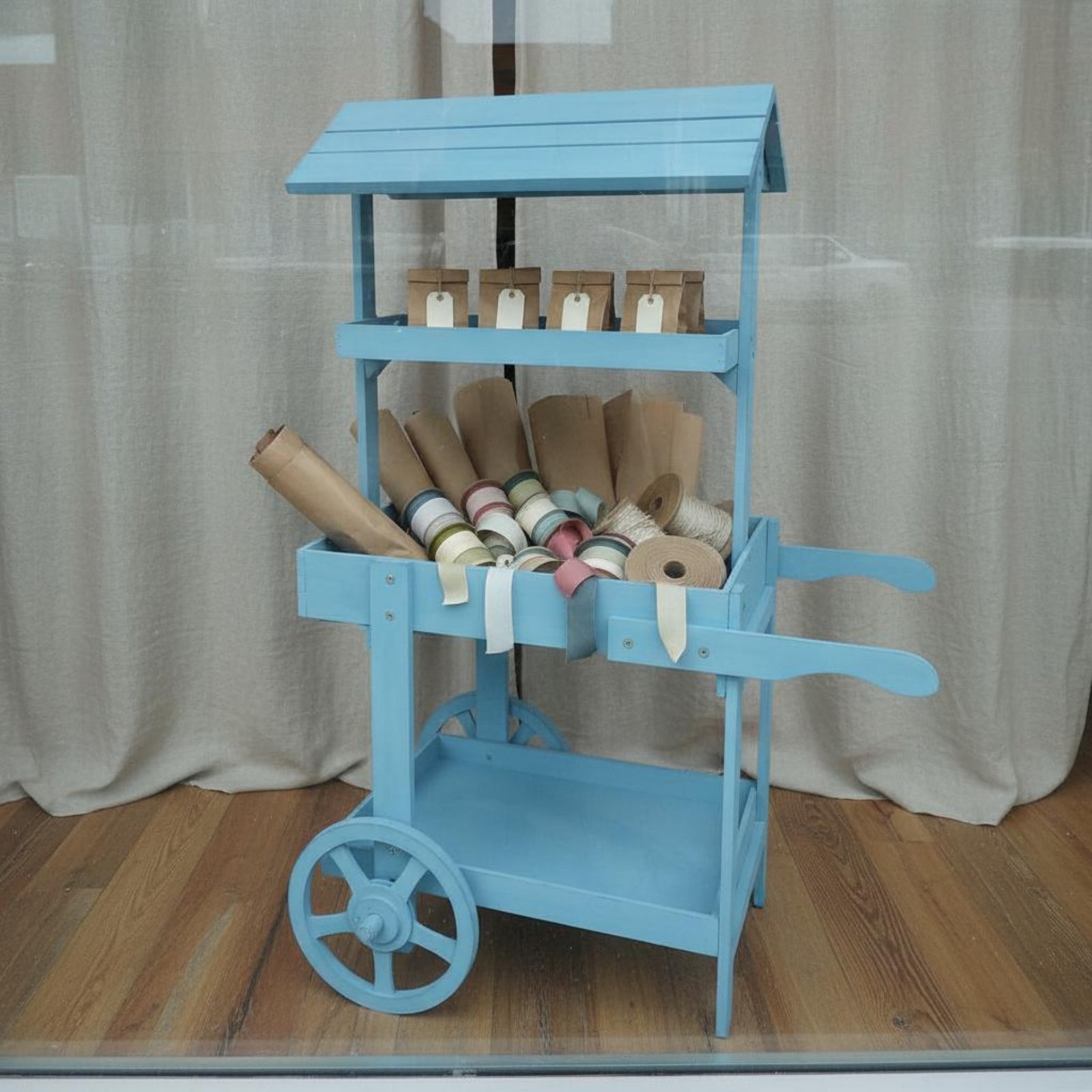 Rustic Display Trolley Wheeled - Home Bar Shelves reseña y precio
