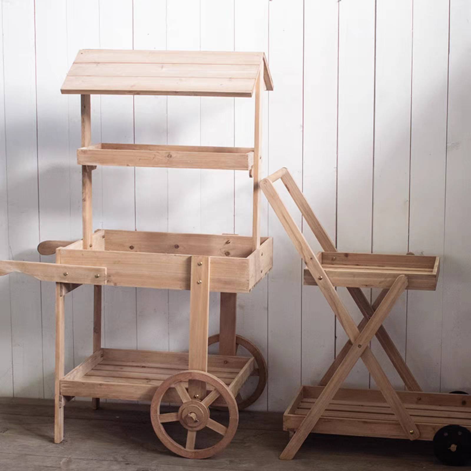 Rustic Display Trolley Wheeled - Home Bar Shelves reseña y precio