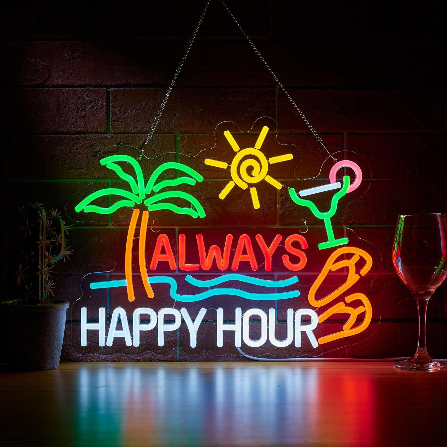 Always Happy Hour Beer Bar Neo - Home Bar Signs reseña y precio