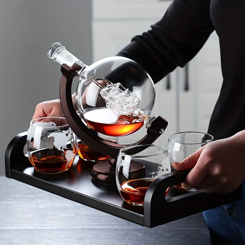 Globe Shaped Whiskey Decanter  - Bitters Bottle Set reseña y precio