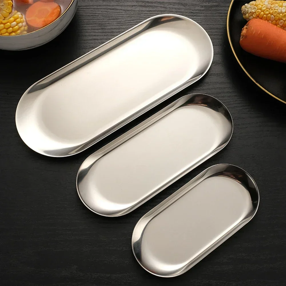 Stainless Steel Tray Oval Tray - Garnish Tray Set reseña y precio