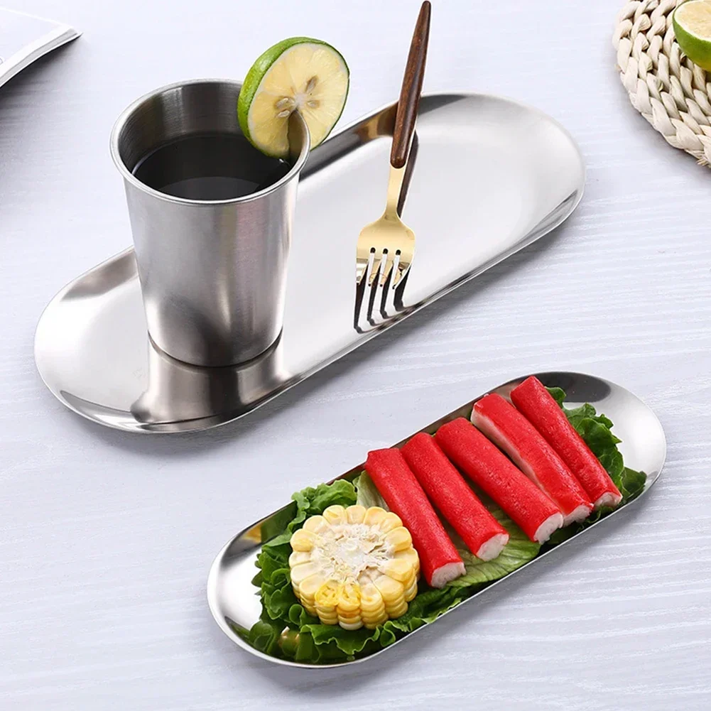 Stainless Steel Tray Oval Tray - Garnish Tray Set reseña y precio