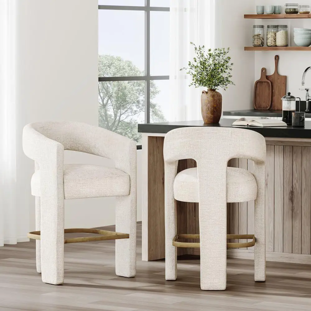 Gwen Natural Upholstered Count - Home Bar Seating reseña y precio