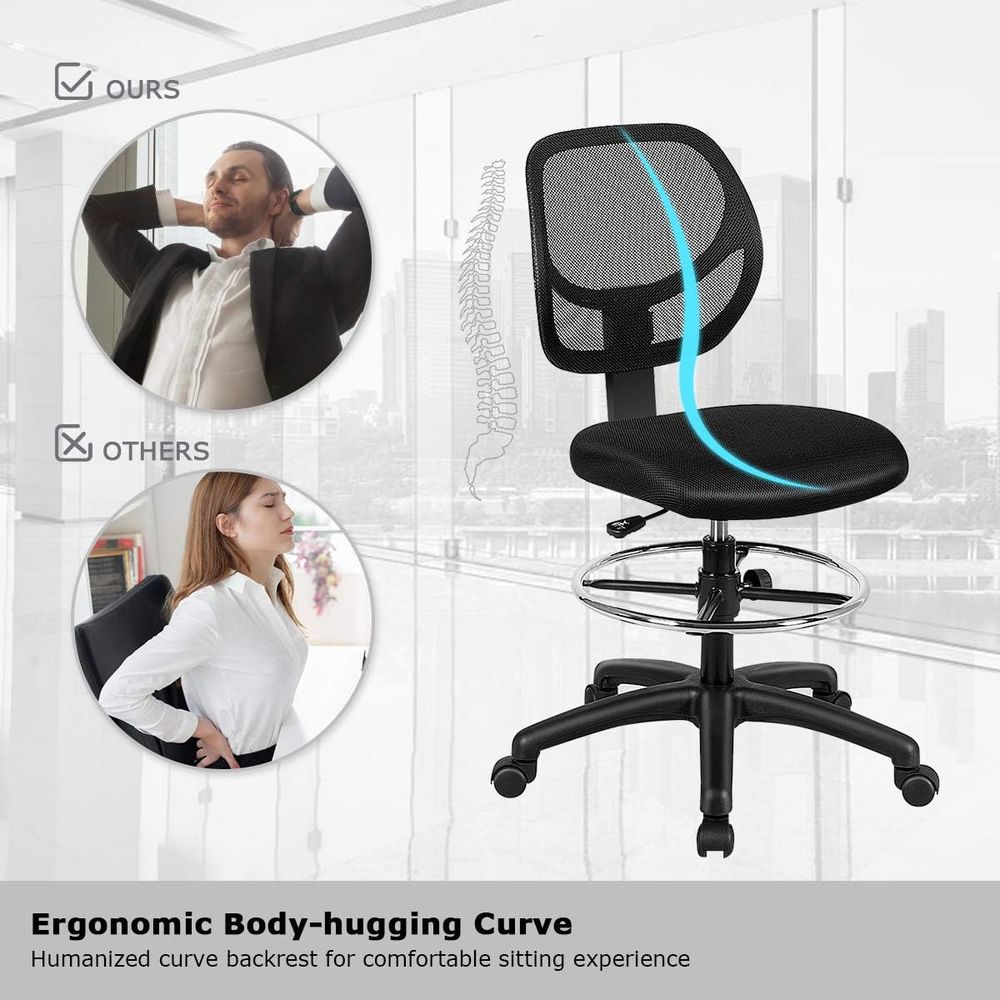 Ergonomic Black Mesh Swivel Of - Home Bar And Kitchen reseña y precio