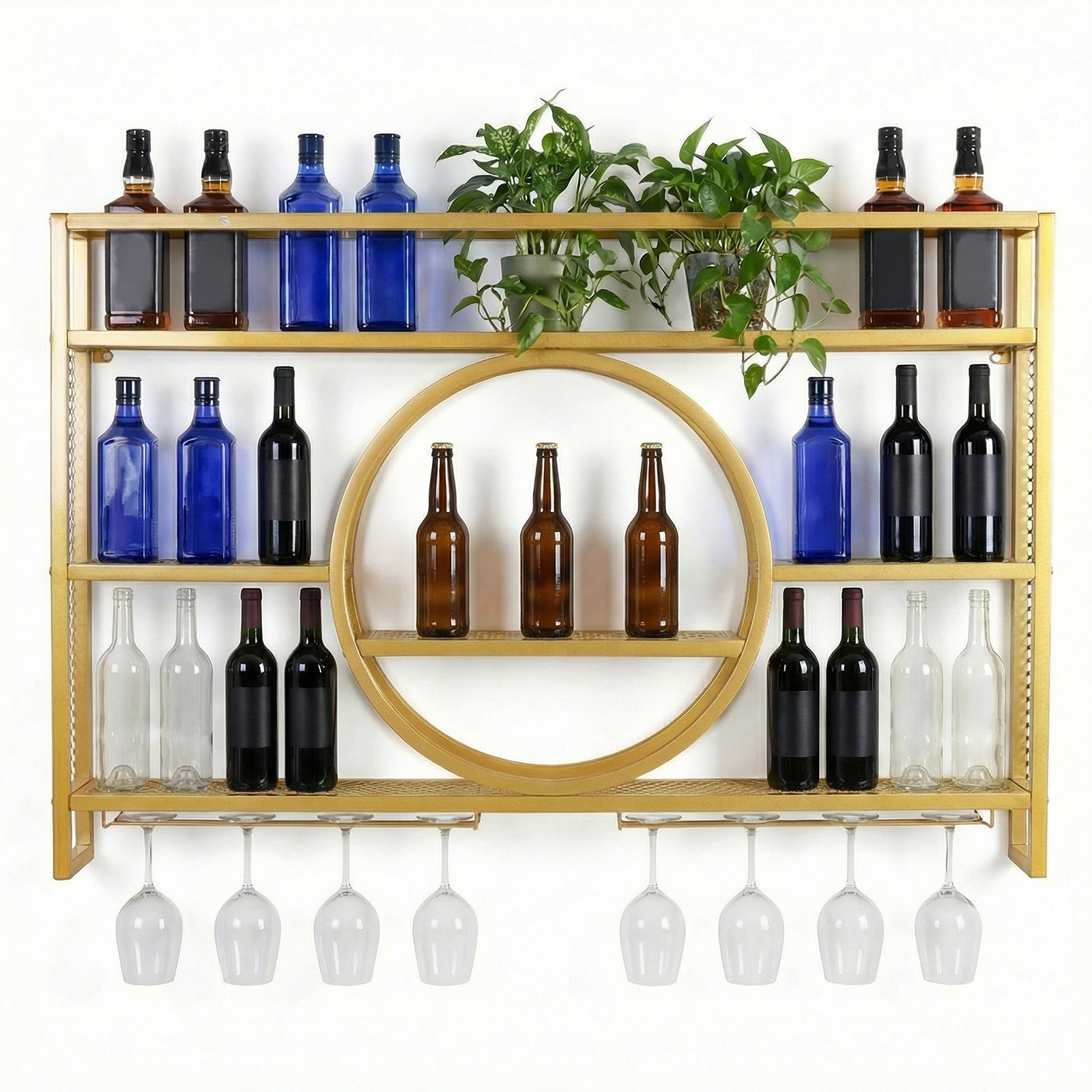 Wine Glass Rack Floating Bar S - Home Bar Shelves reseña y precio