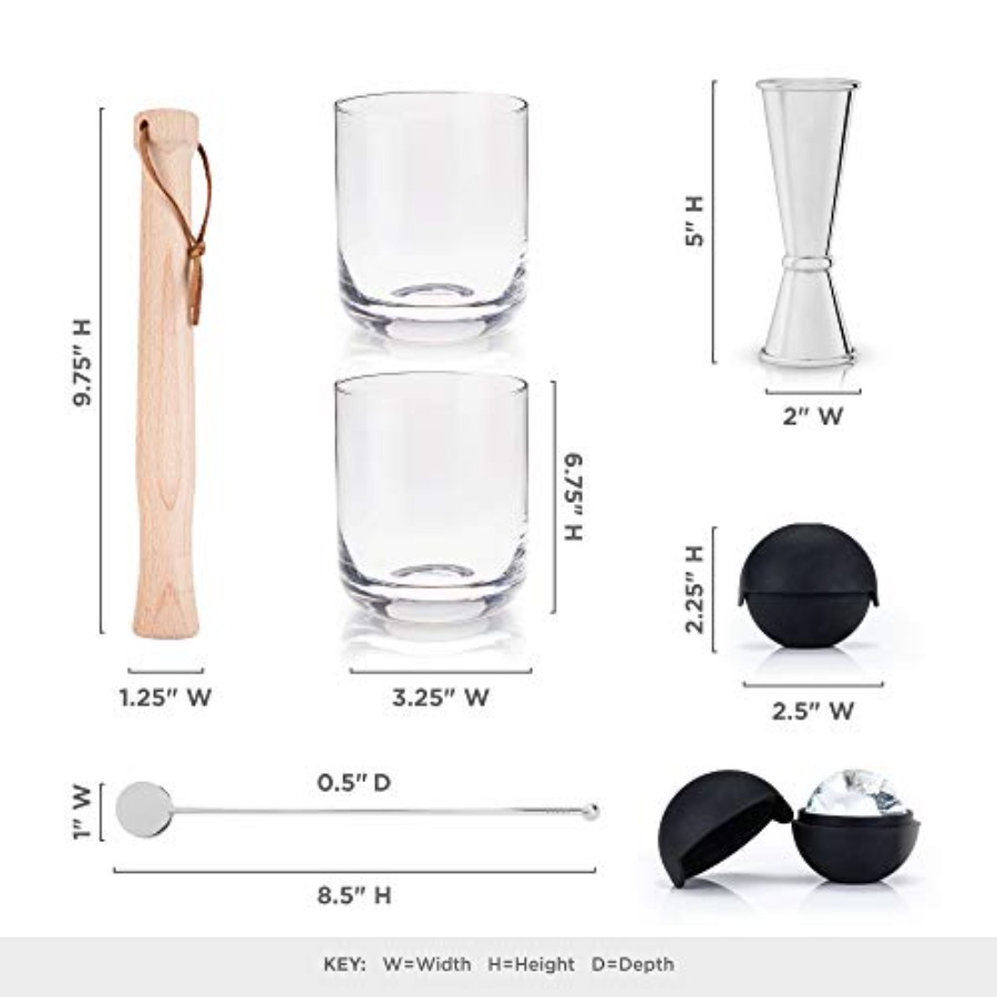 7-Piece Bartender Kit - 2 Crys - Ice Mold Sphere reseña y precio