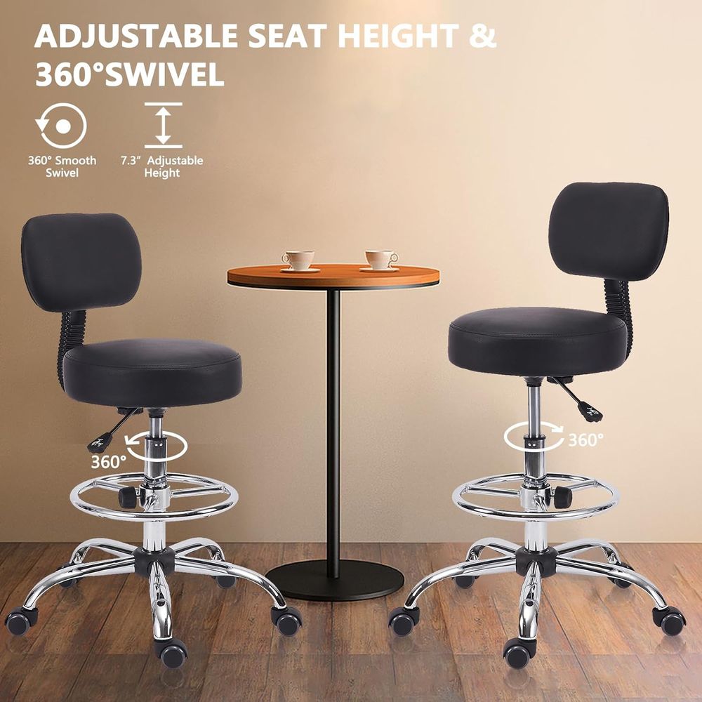 Adjustable Swivel Bar Stool wi - Home Bar And Kitchen reseña y precio