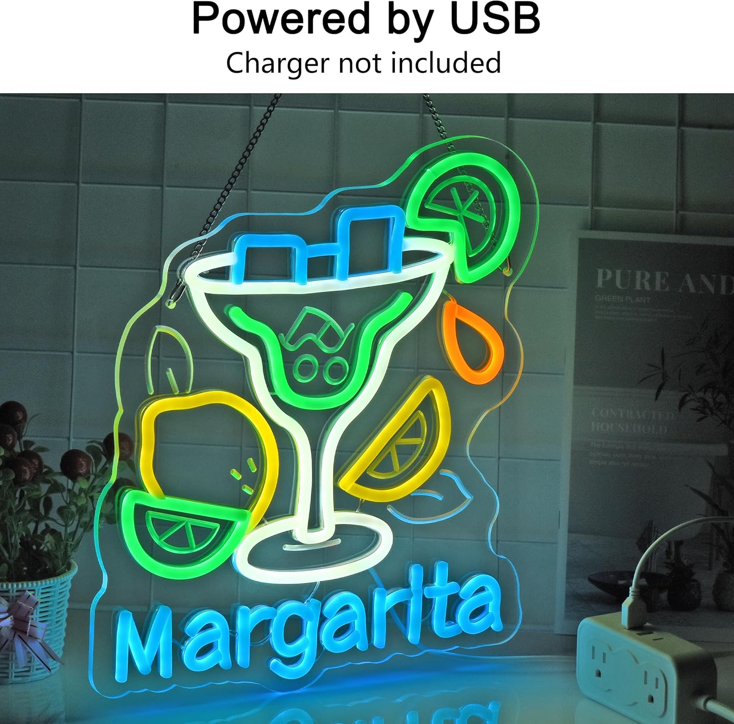 Margarita Neon Sign Wall Art D - Home Bar Signs reseña y precio