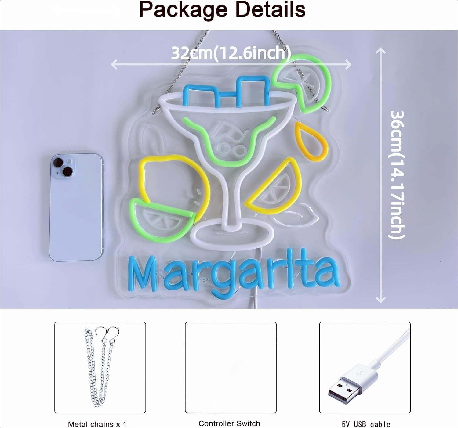 Margarita Neon Sign Wall Art D - Home Bar Signs reseña y precio