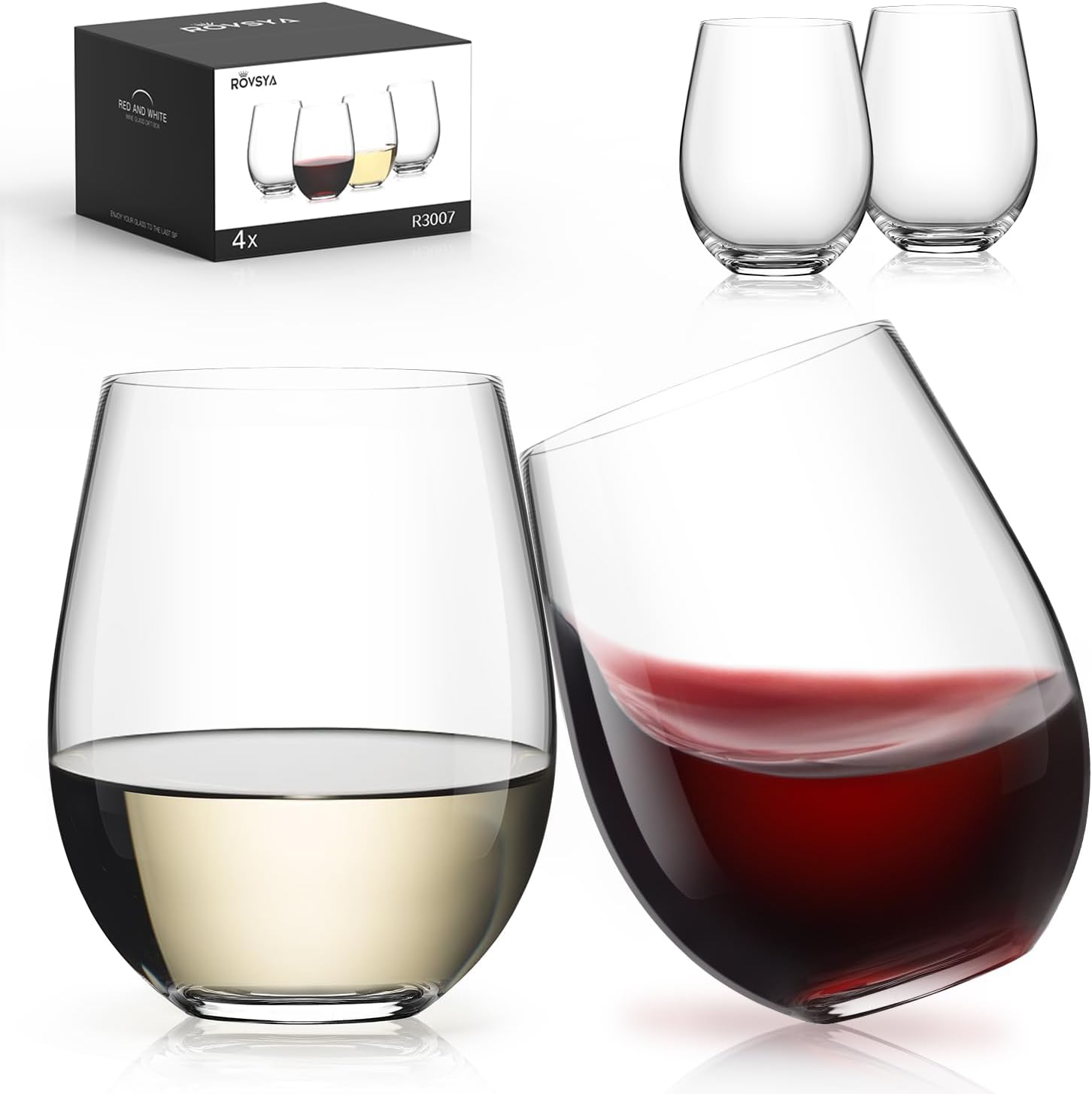 Stemless Wine Glasses Set of 4 - Home Bar Set reseña y precio