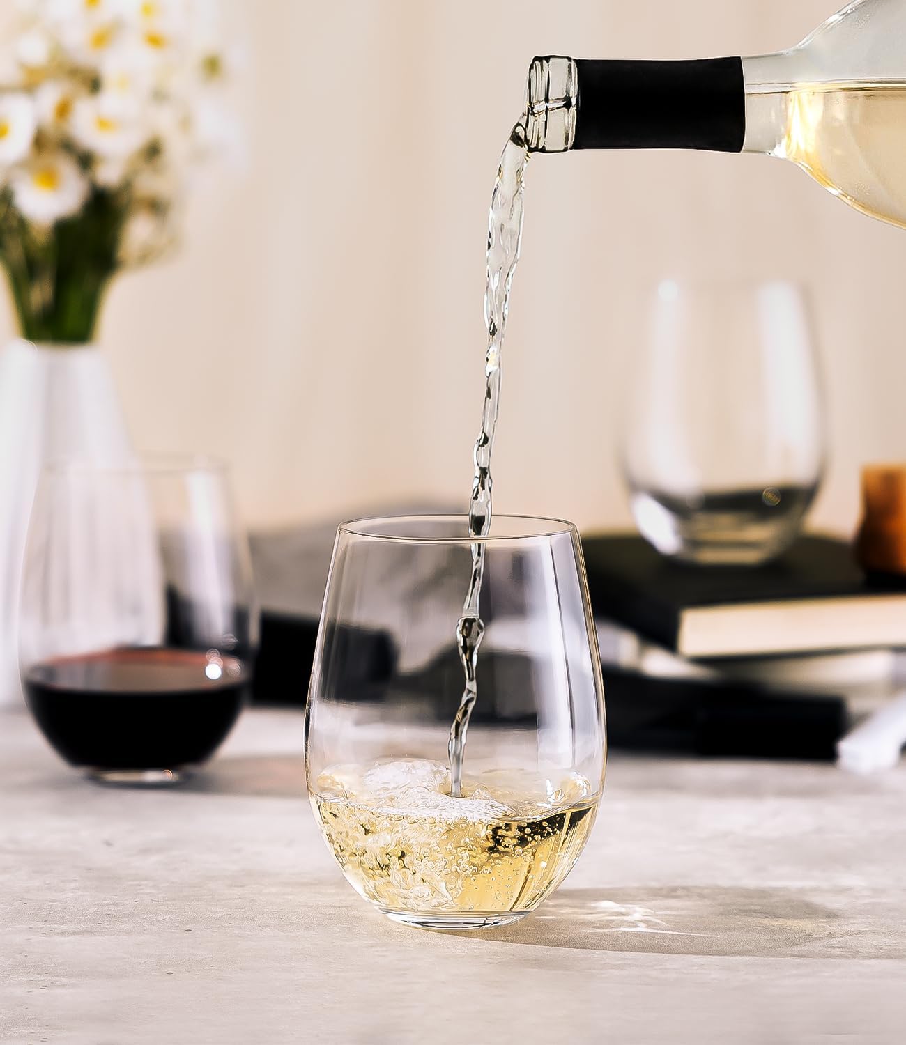 Stemless Wine Glasses Set of 4 - Home Bar Set reseña y precio