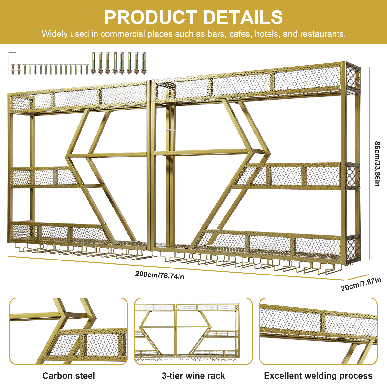 Metal Wine Storage Rack Wall M - Home Bar Shelves reseña y precio