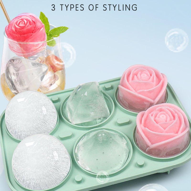 3D Rose Diamond Round Ice Cube - Ice Mold Sphere reseña y precio