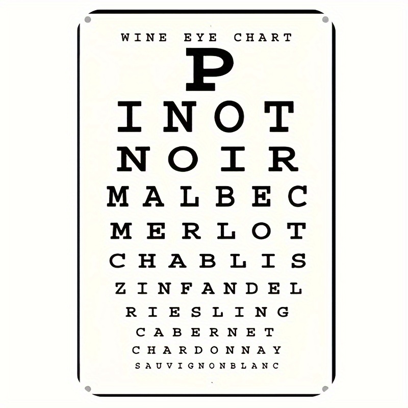 Vintage Wine Eye Chart Metal S - Home Bar And Kitchen reseña y precio