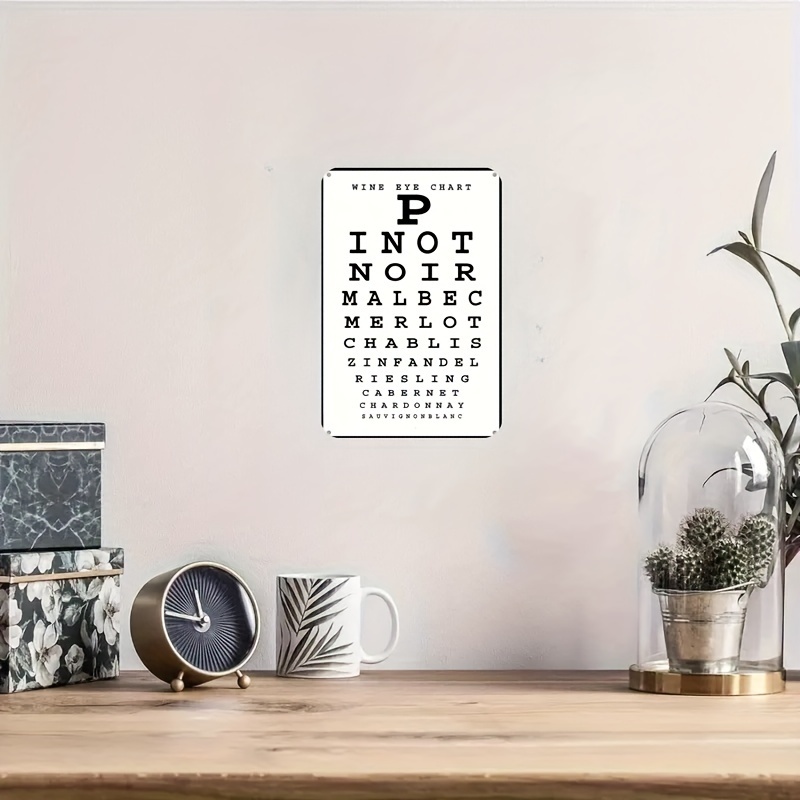 Vintage Wine Eye Chart Metal S - Home Bar And Kitchen reseña y precio