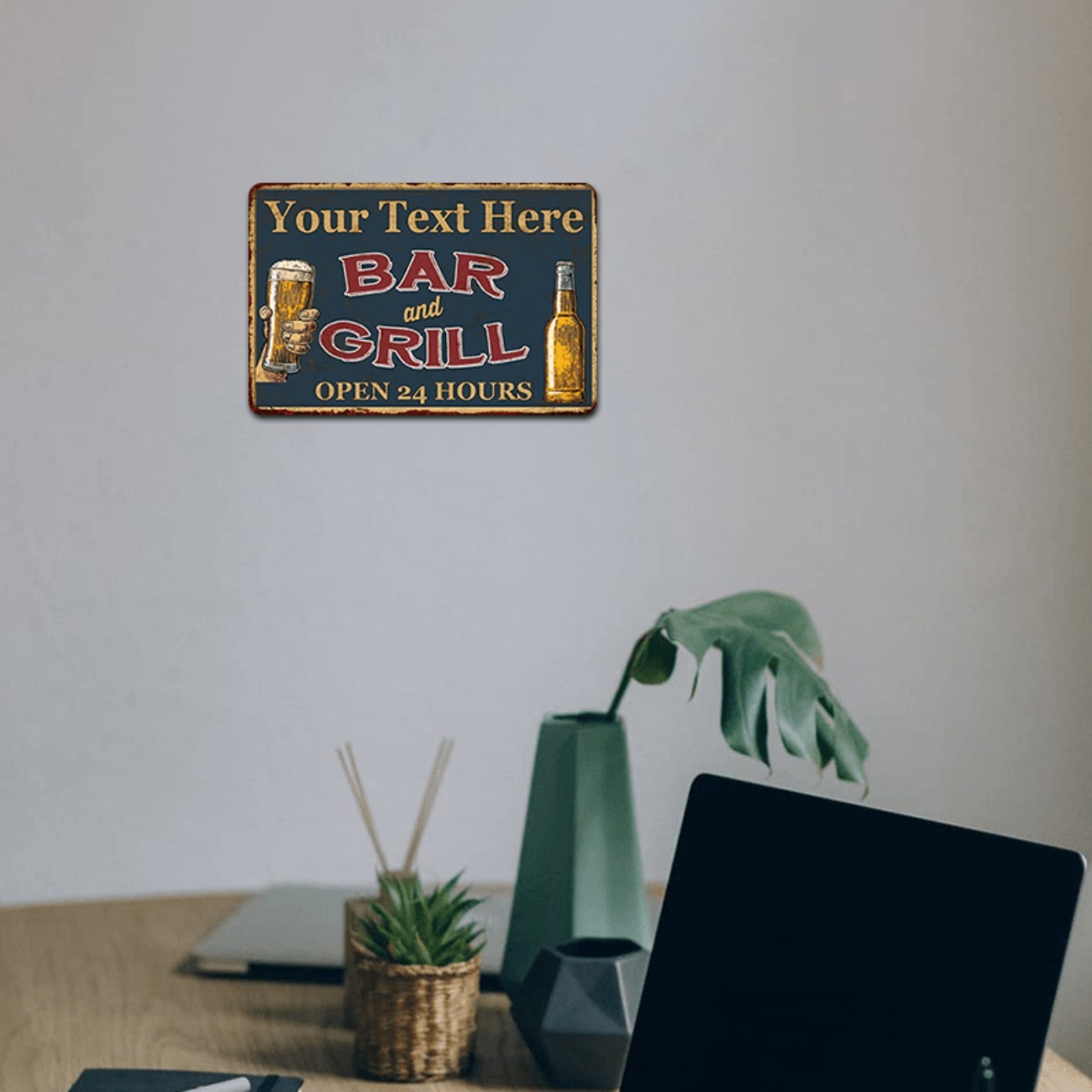 Customizable Bar & Grill Alumi - Home Bar Signs reseña y precio