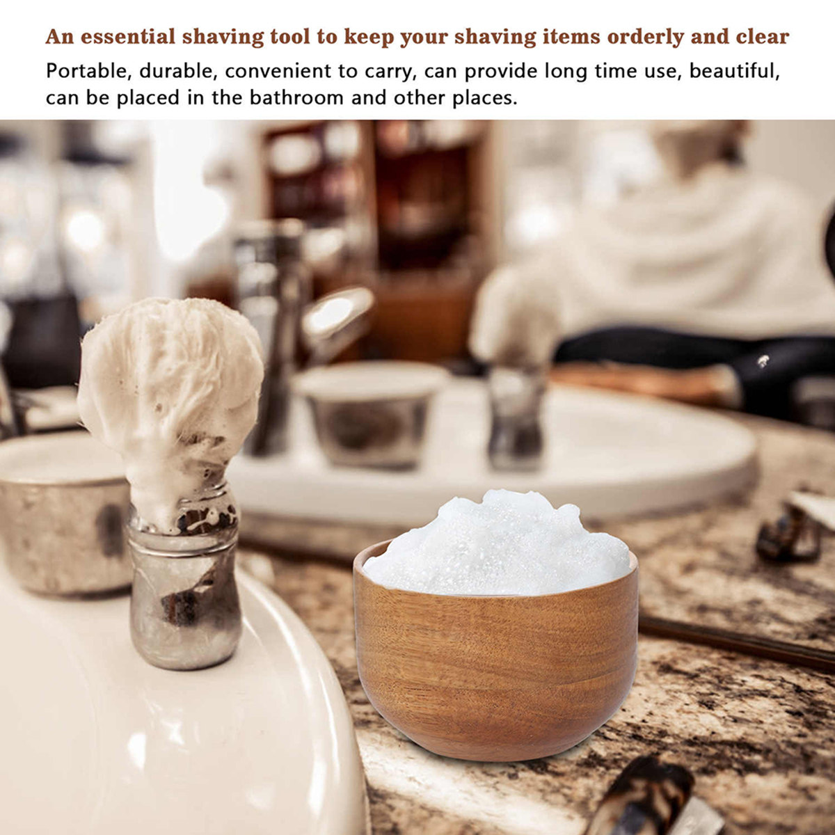 Wooden Men Shaving Bowl Light  - Home Barber reseña y precio