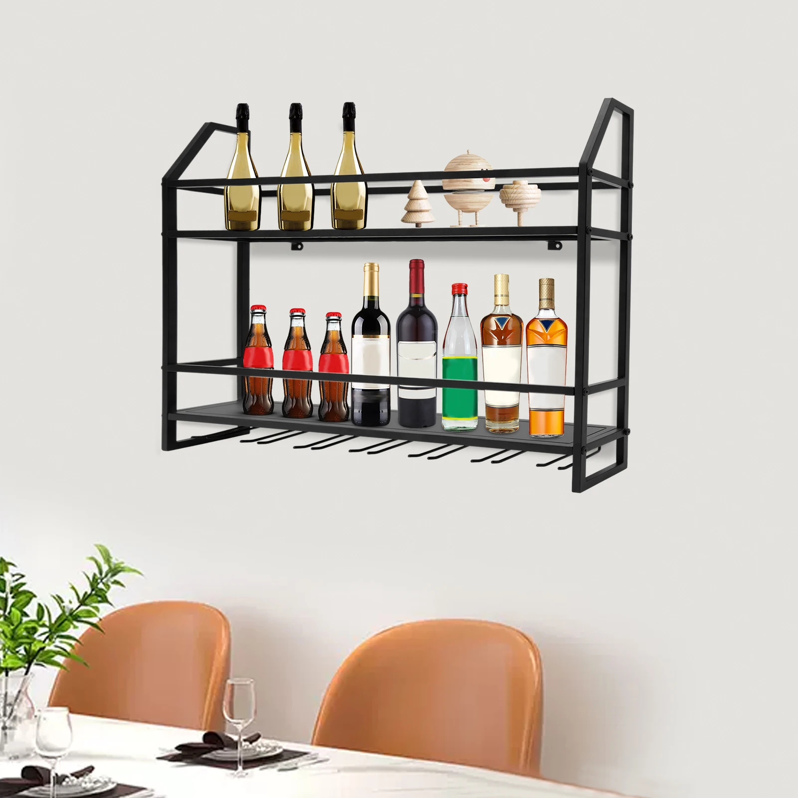 Bar Wine Shelf Wall-Mounted Bo - Home Bar Shelves reseña y precio