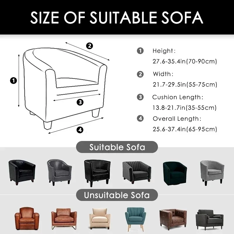 Elastic Club Chair Cover Jacqu - Home Bar Seating reseña y precio