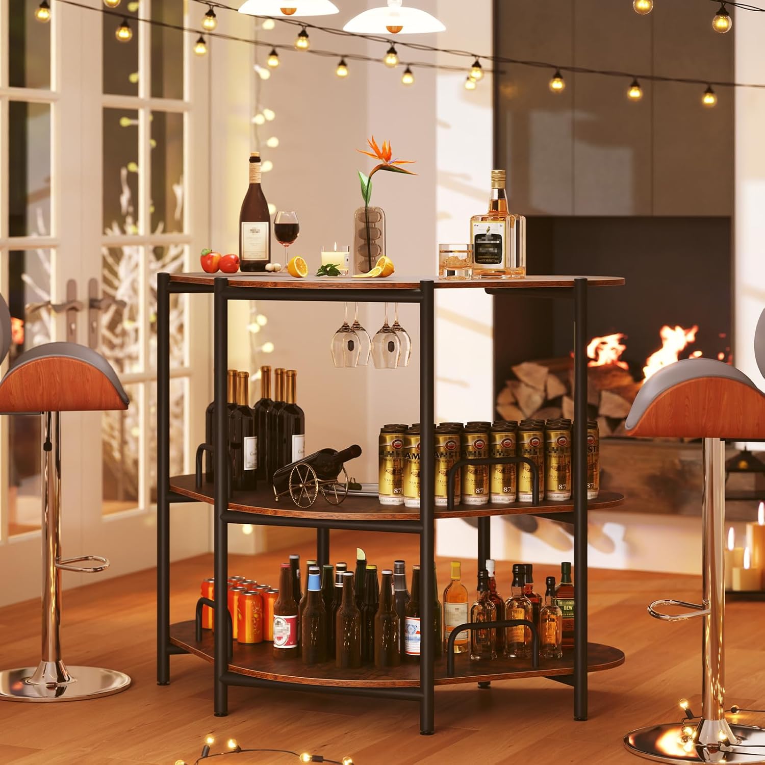 3-Tier Bar Table, Corner Bar C - Home Bar Shelves reseña y precio