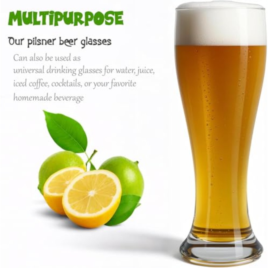 Beer Glasses 18.5 oz Pilsner B - Home Bar Set reseña y precio