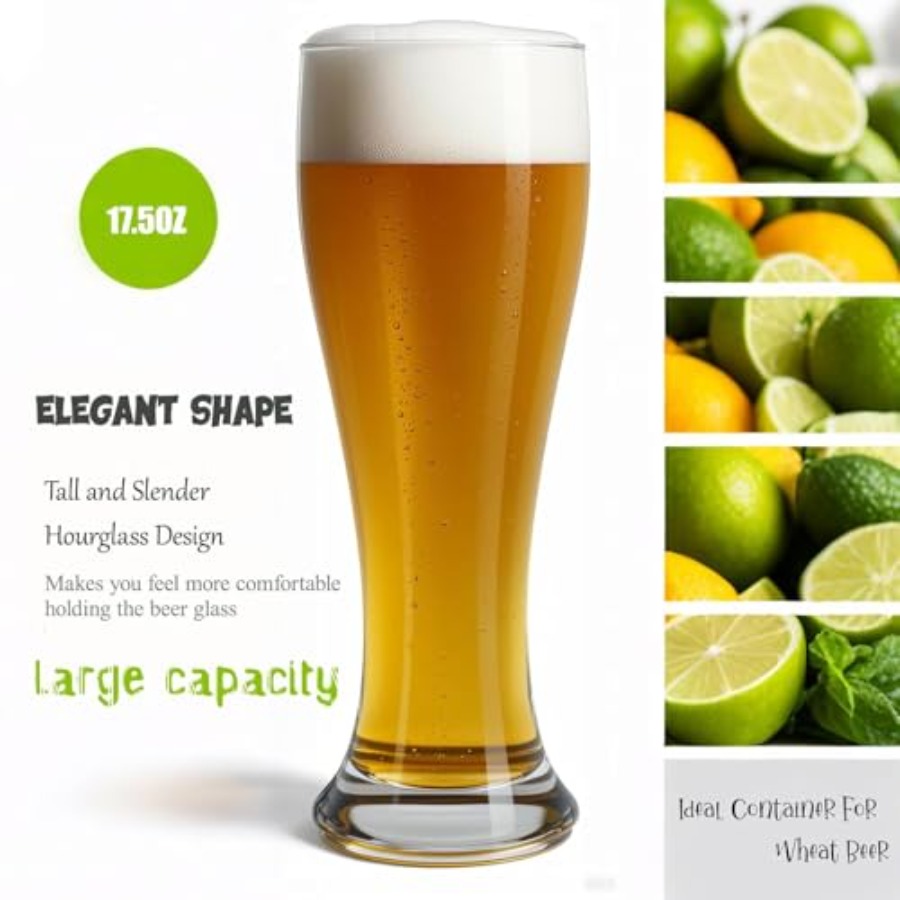 Beer Glasses 18.5 oz Pilsner B - Home Bar Set reseña y precio