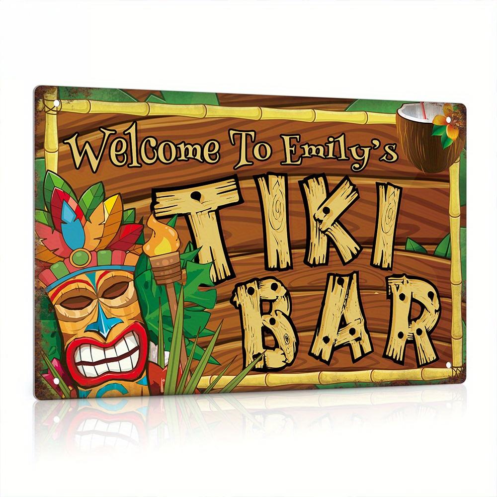 Custom  Decor Tiki Bar Sign, P - Home Bar Signs reseña y precio