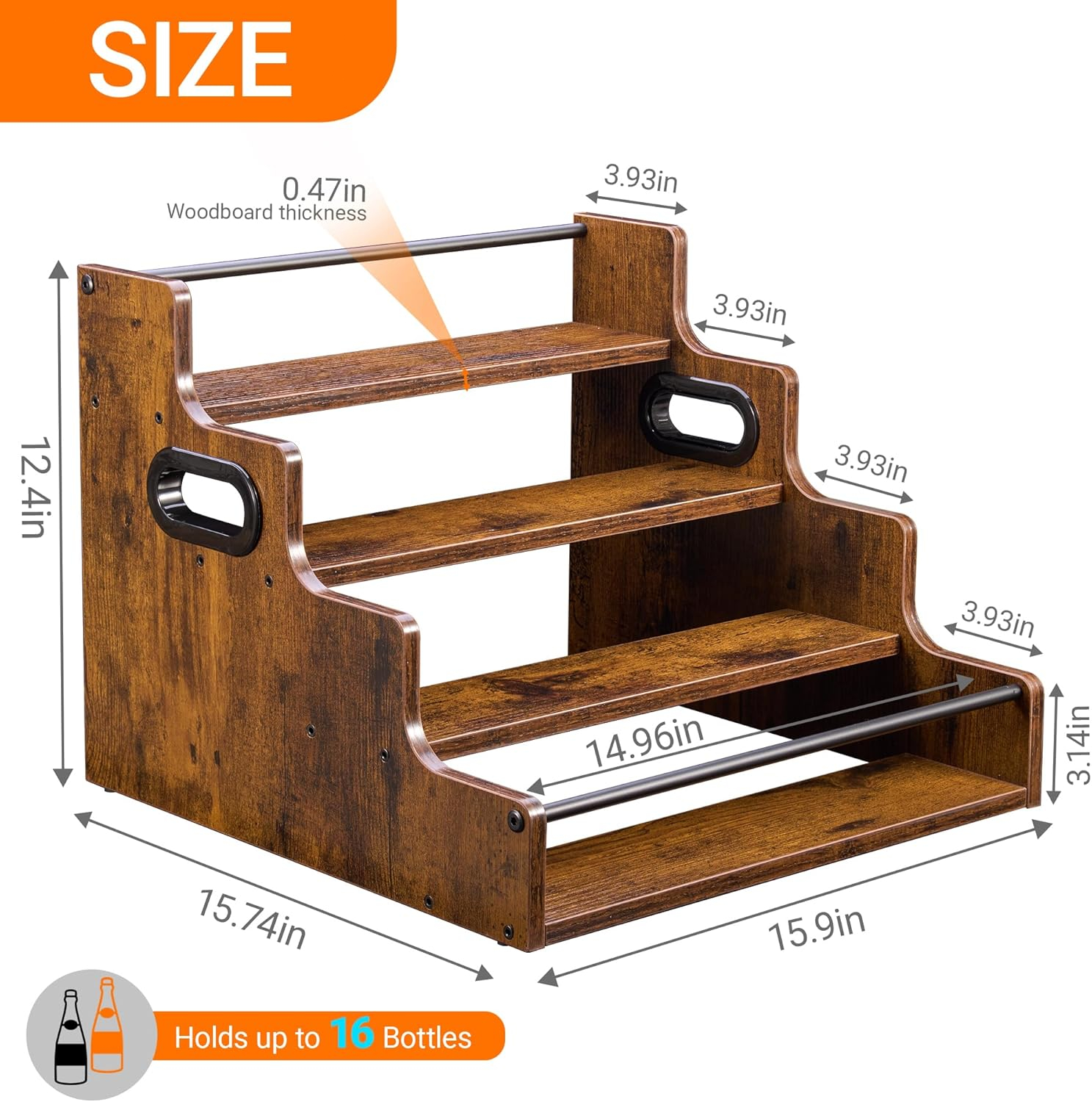 Liquor Bottle Display Shelf, C - Home Bar Shelves reseña y precio