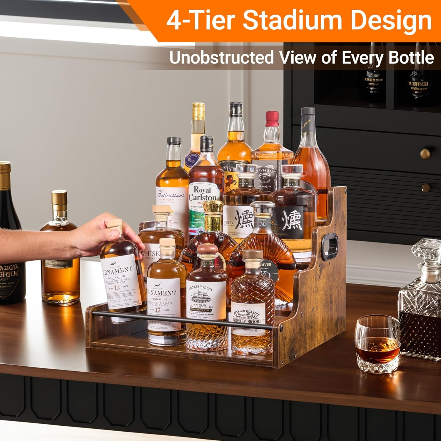 Liquor Bottle Display Shelf, C - Home Bar Shelves reseña y precio