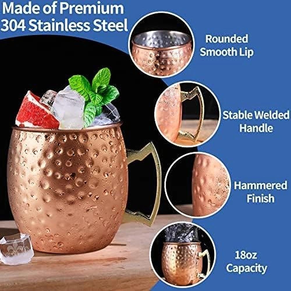 Moscow Mule Copper Mugs- Set o - Mule Copper Mug reseña y precio
