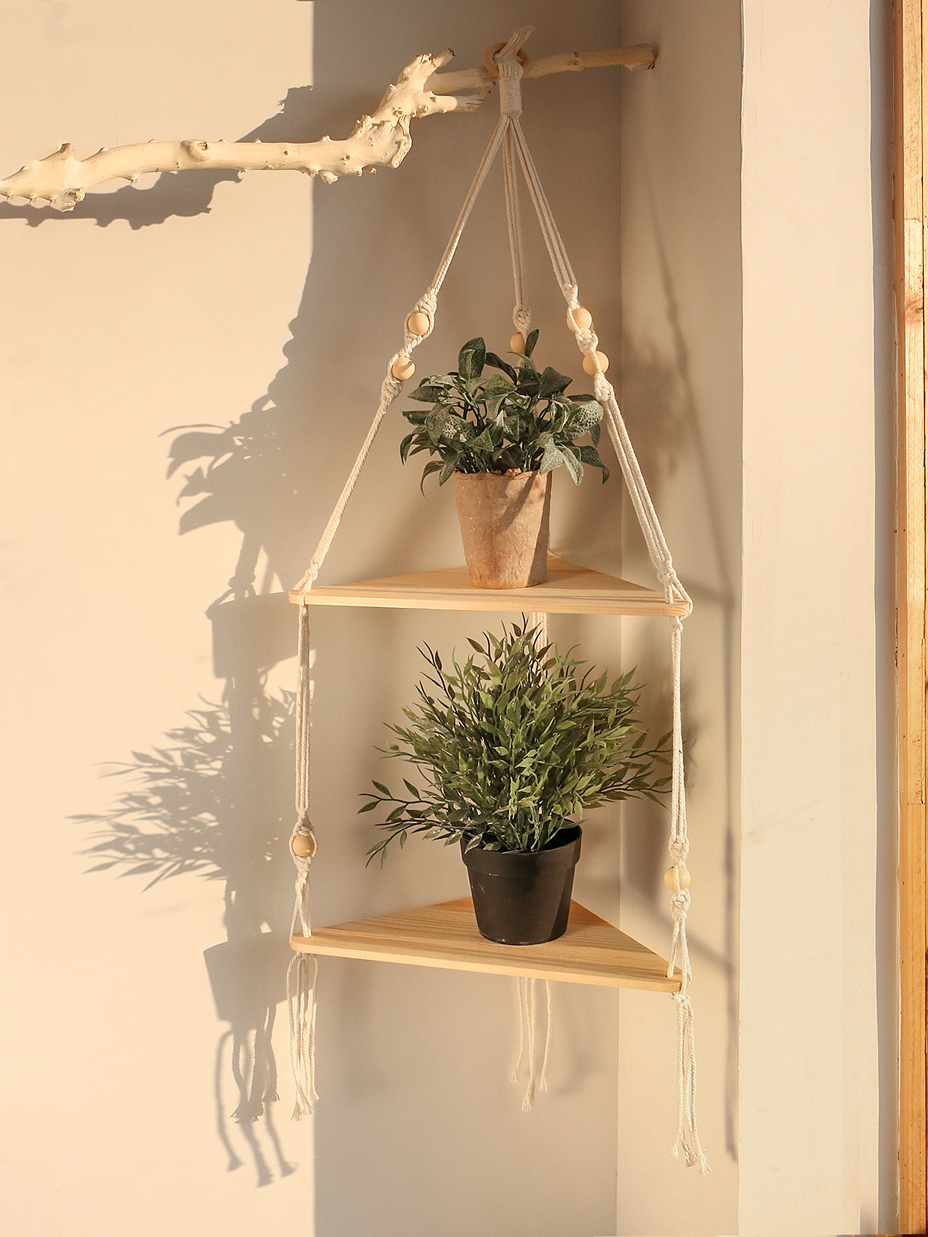 Wooden Corner Shelf Wall Decor - Home Bar Shelves reseña y precio