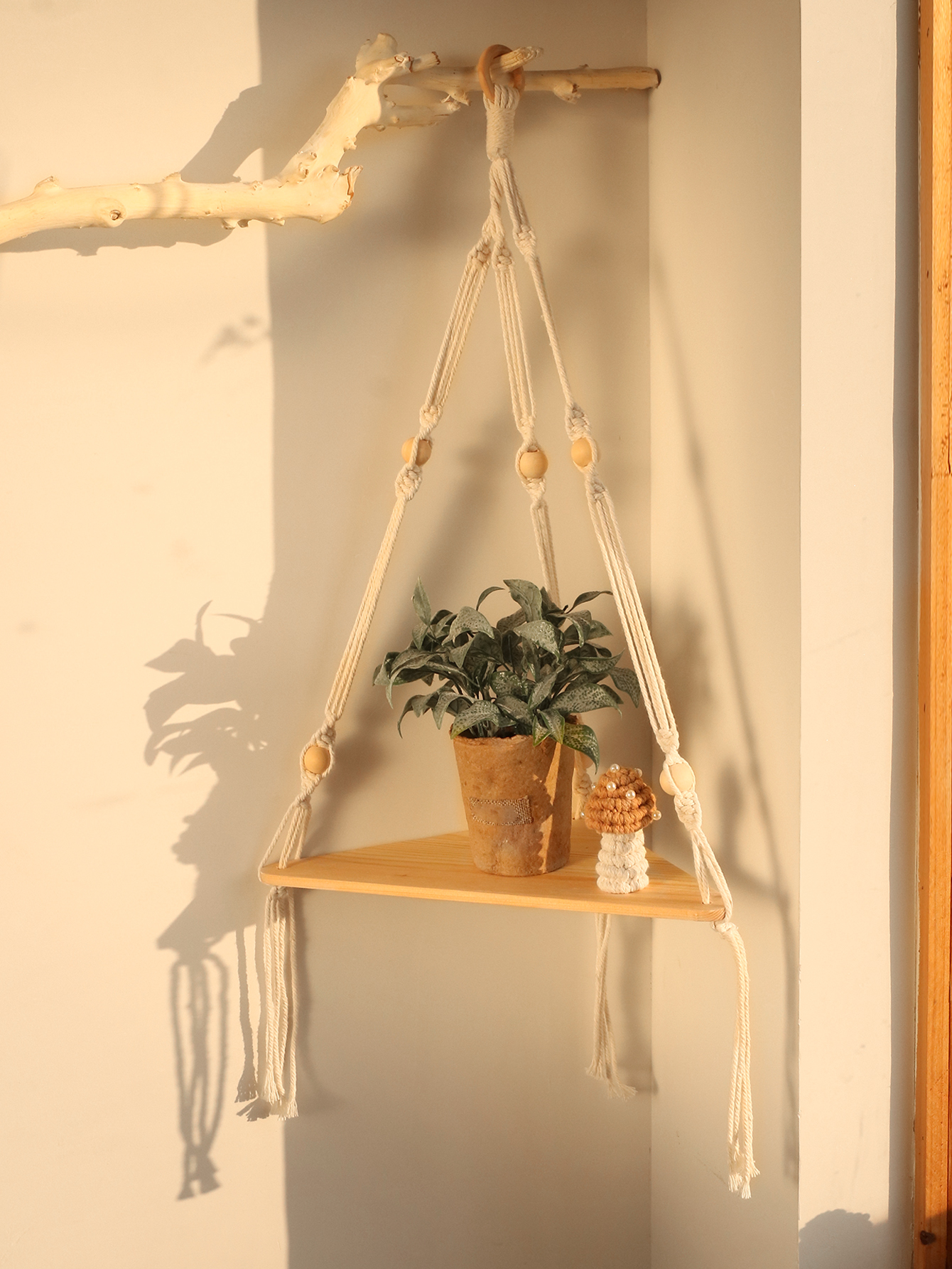 Wooden Corner Shelf Wall Decor - Home Bar Shelves reseña y precio