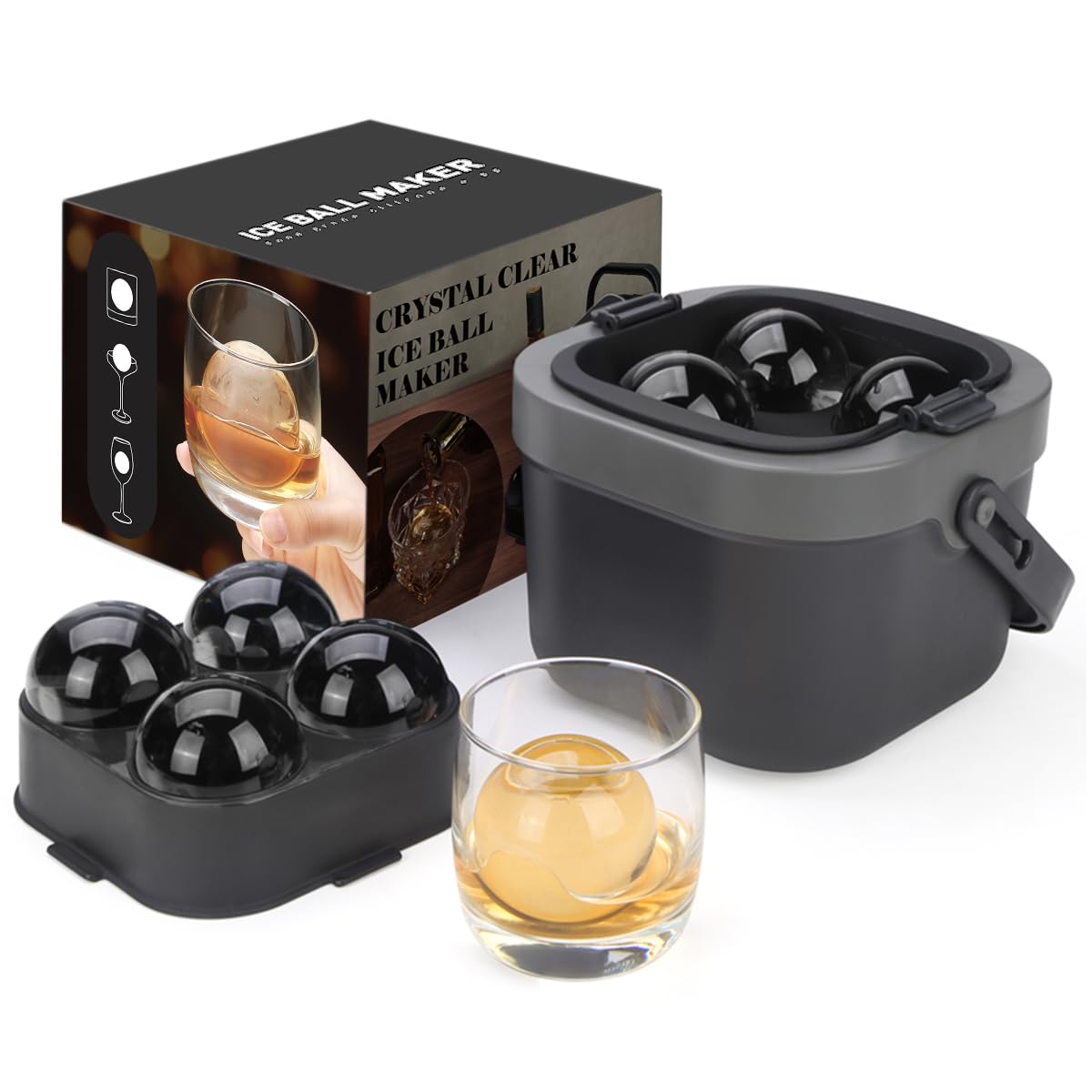 Crystal Clear Ice Ball Maker,  - Ice Mold Sphere reseña y precio