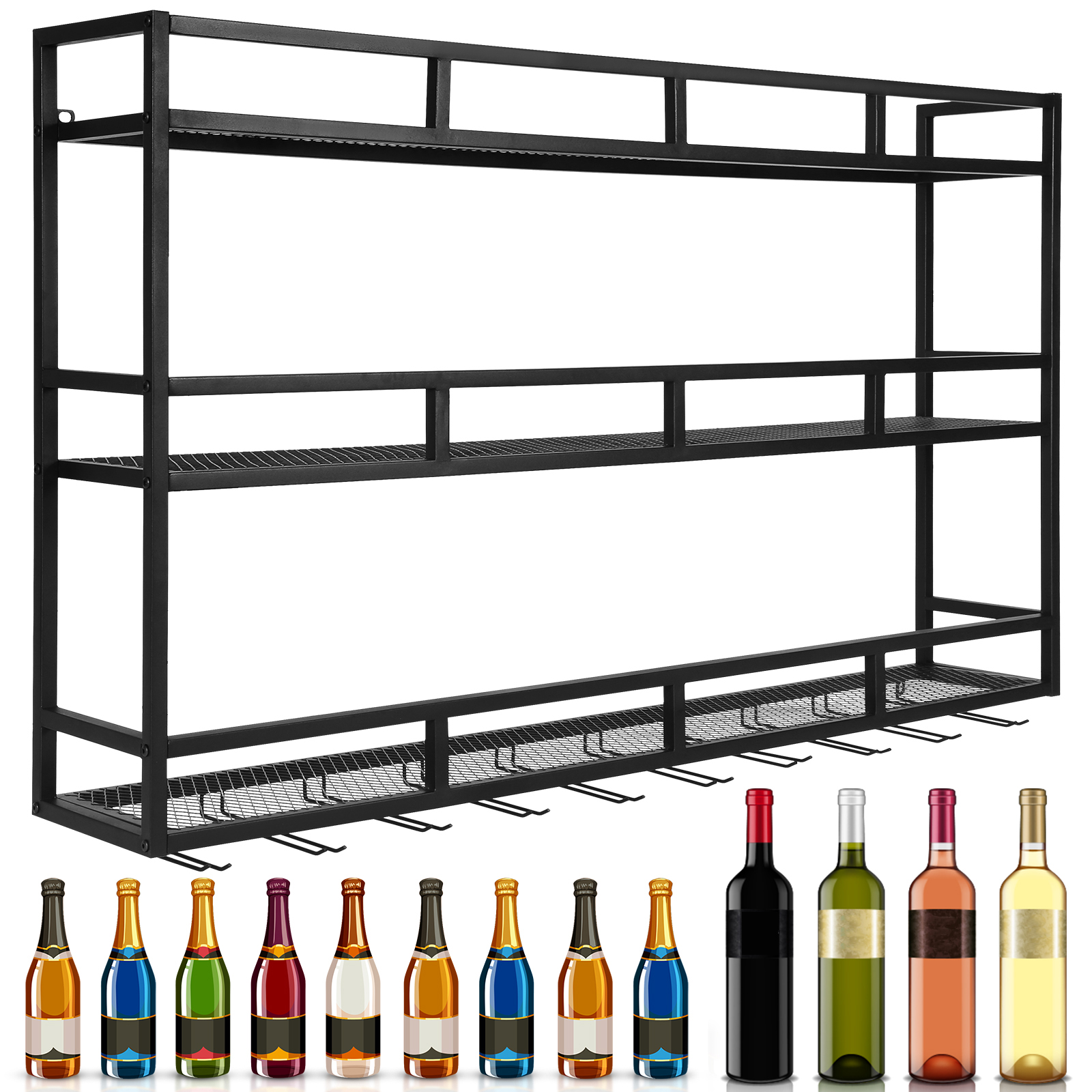 Bar Liquor Bottle Display Shel - Home Bar Shelves reseña y precio