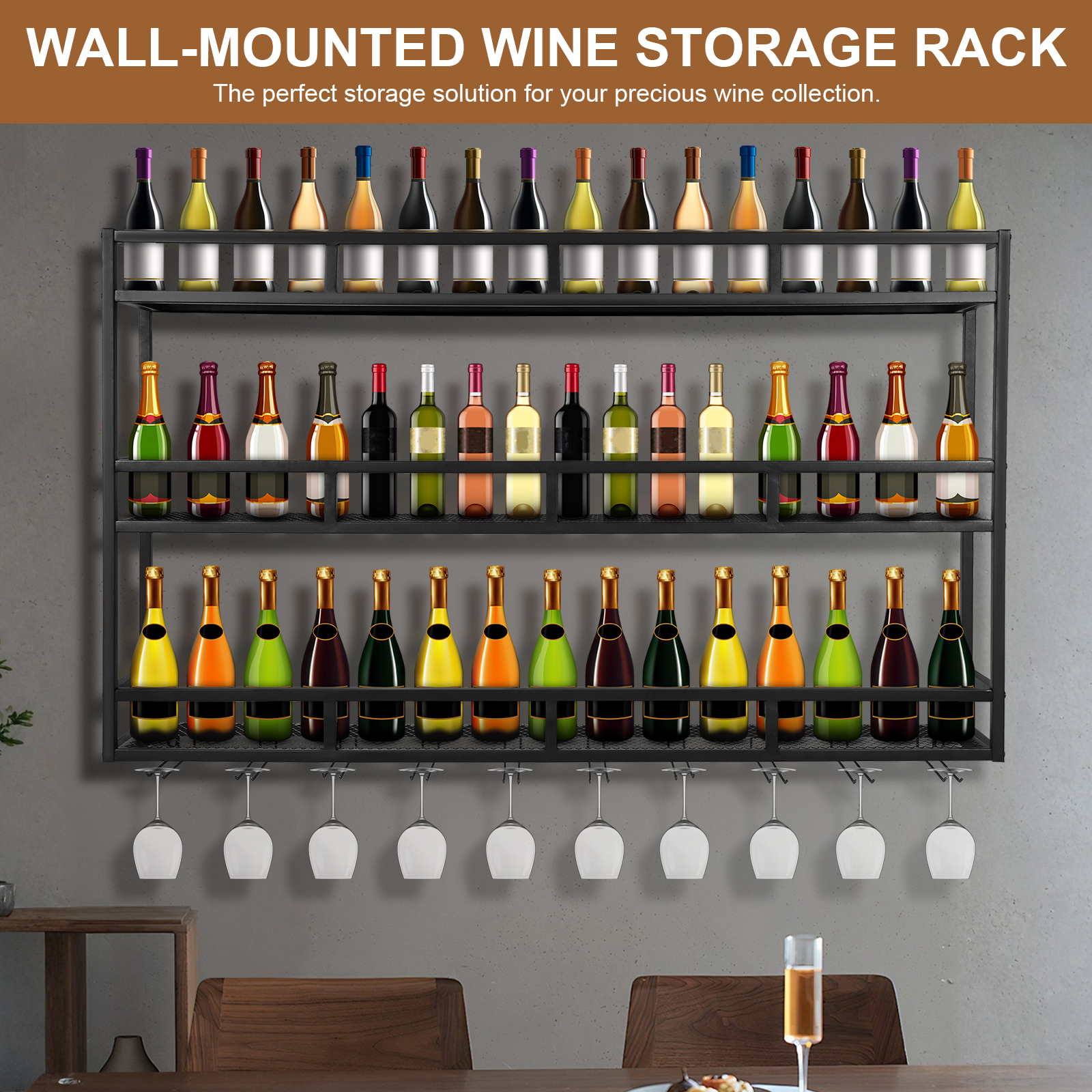 Bar Liquor Bottle Display Shel - Home Bar Shelves reseña y precio