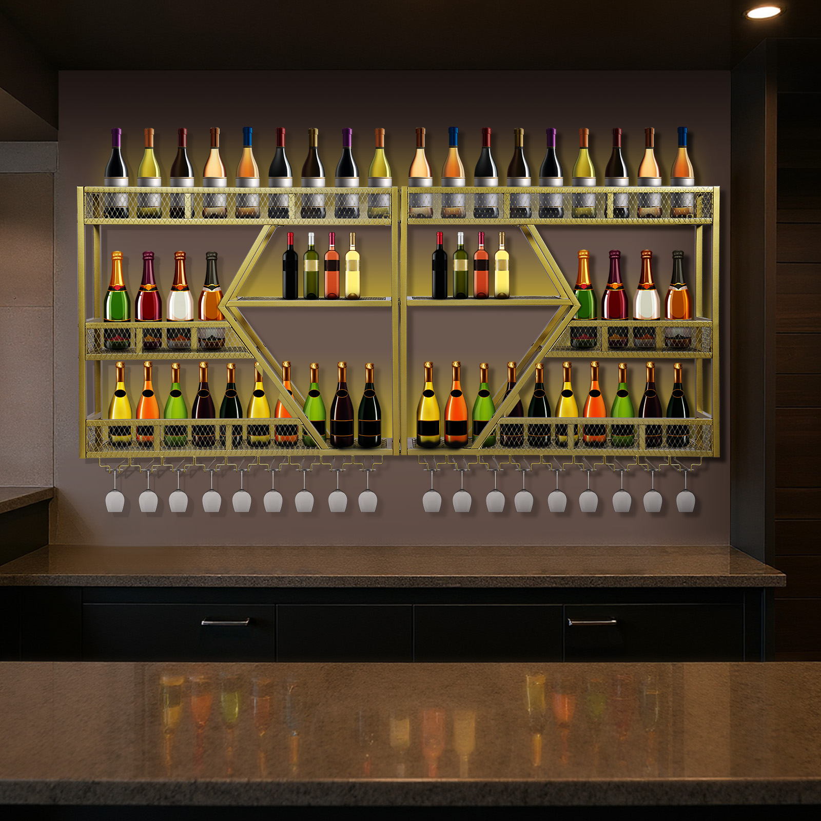 Metal Wine Bottles Storage Dis - Home Bar Shelves reseña y precio