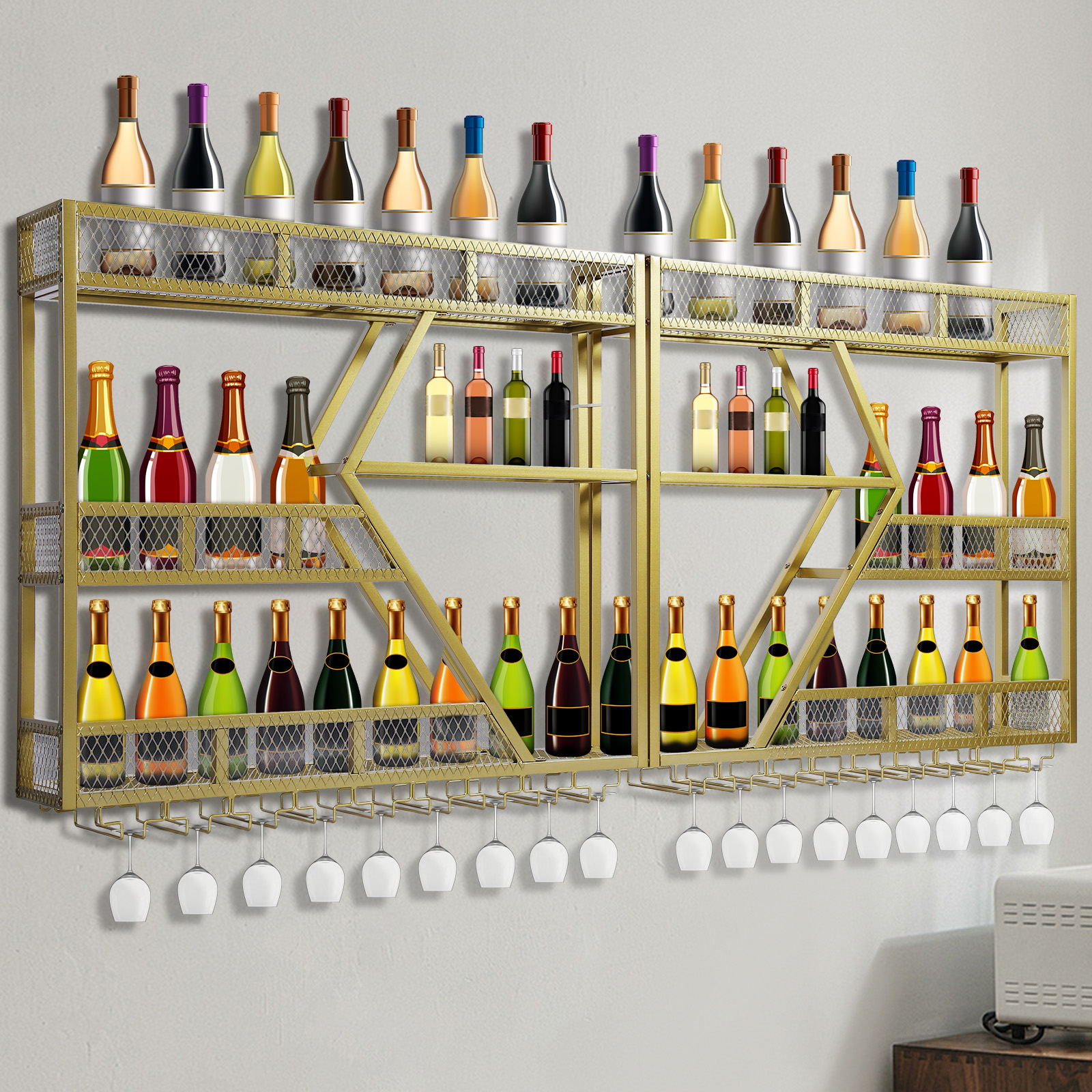 Metal Wine Bottles Storage Dis - Home Bar Shelves reseña y precio